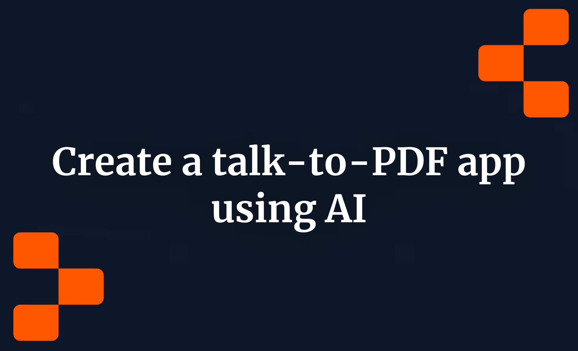 Create a talk-to-PDF app using AI