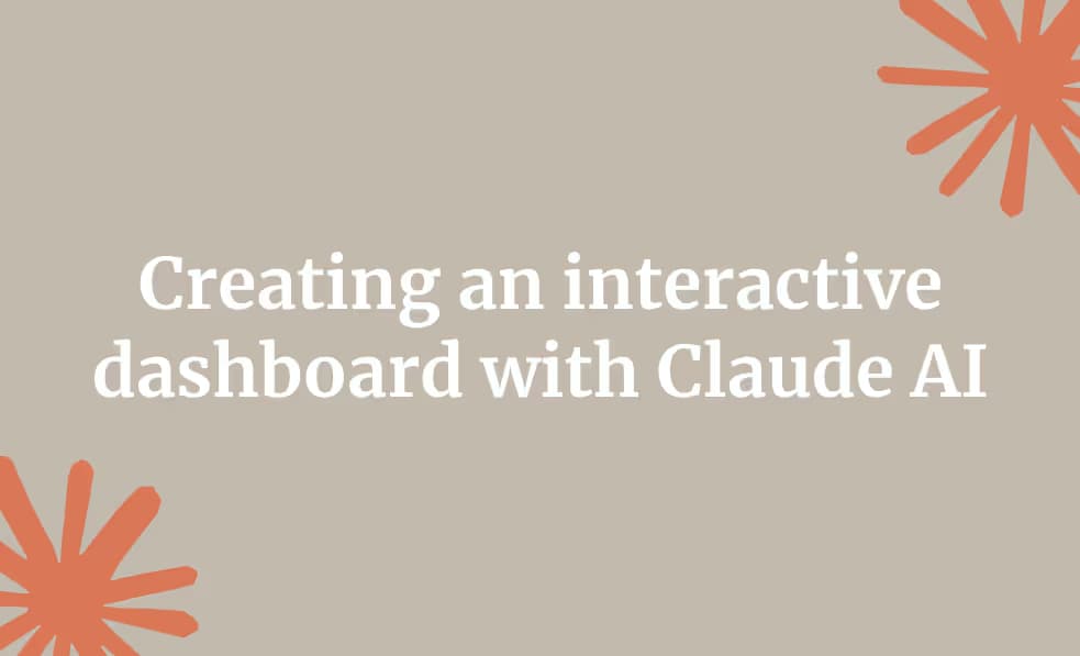 Creating an interactive dashboard with Claude AI