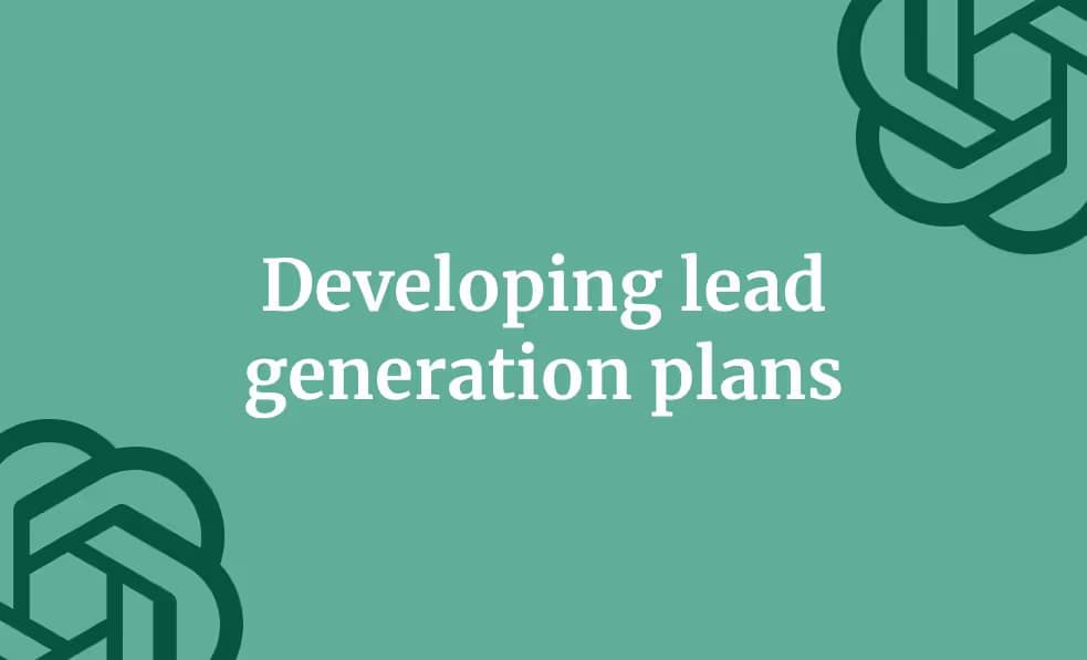 Developing lead generation plans