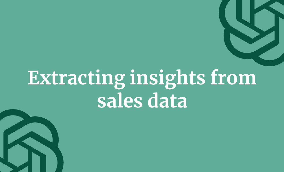 Extracting insights from sales data