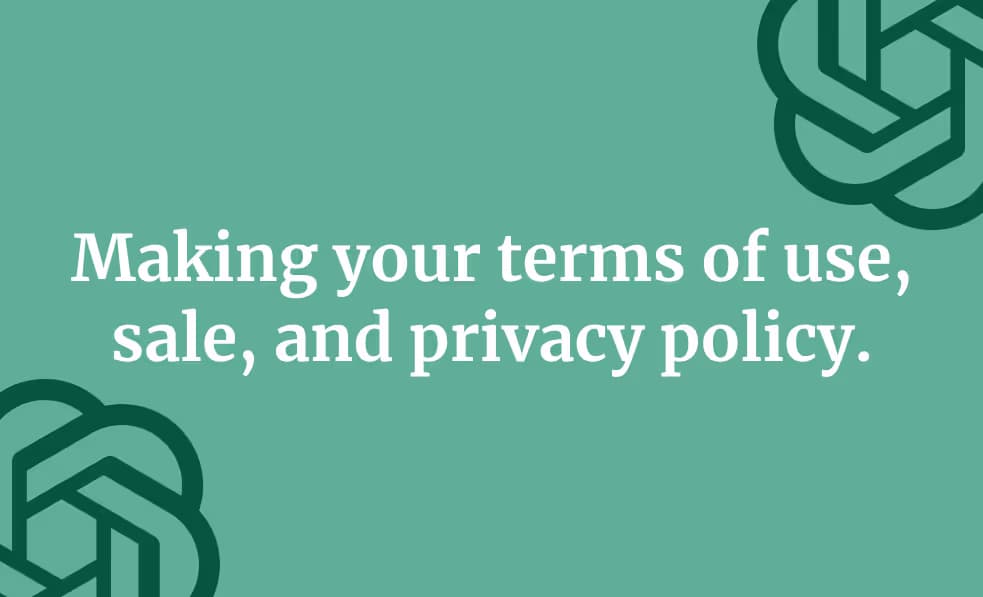 Making the terms of use, sale, and privacy policy of your website