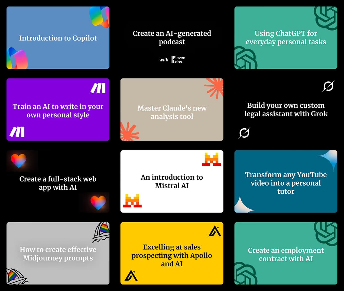 Course previews from the AI Academy