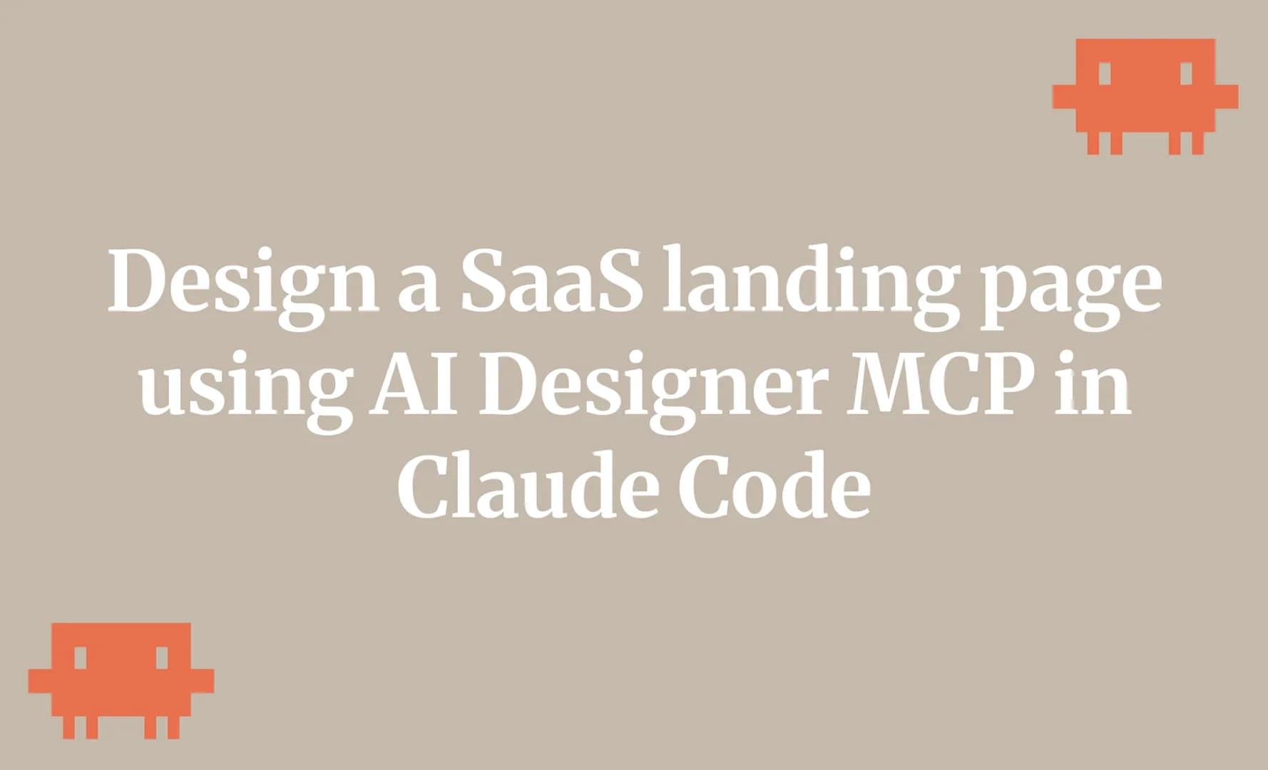 Design a SaaS landing page using AI Designer MCP in Claude Code