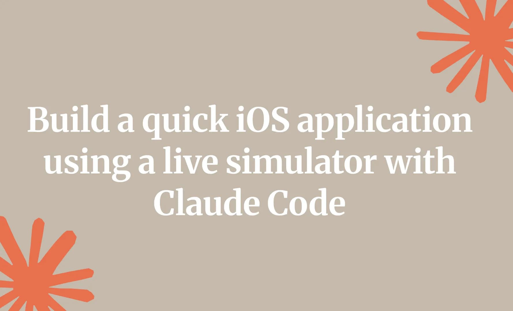 Build a quick iOS application using a live simulator with Claude Code
