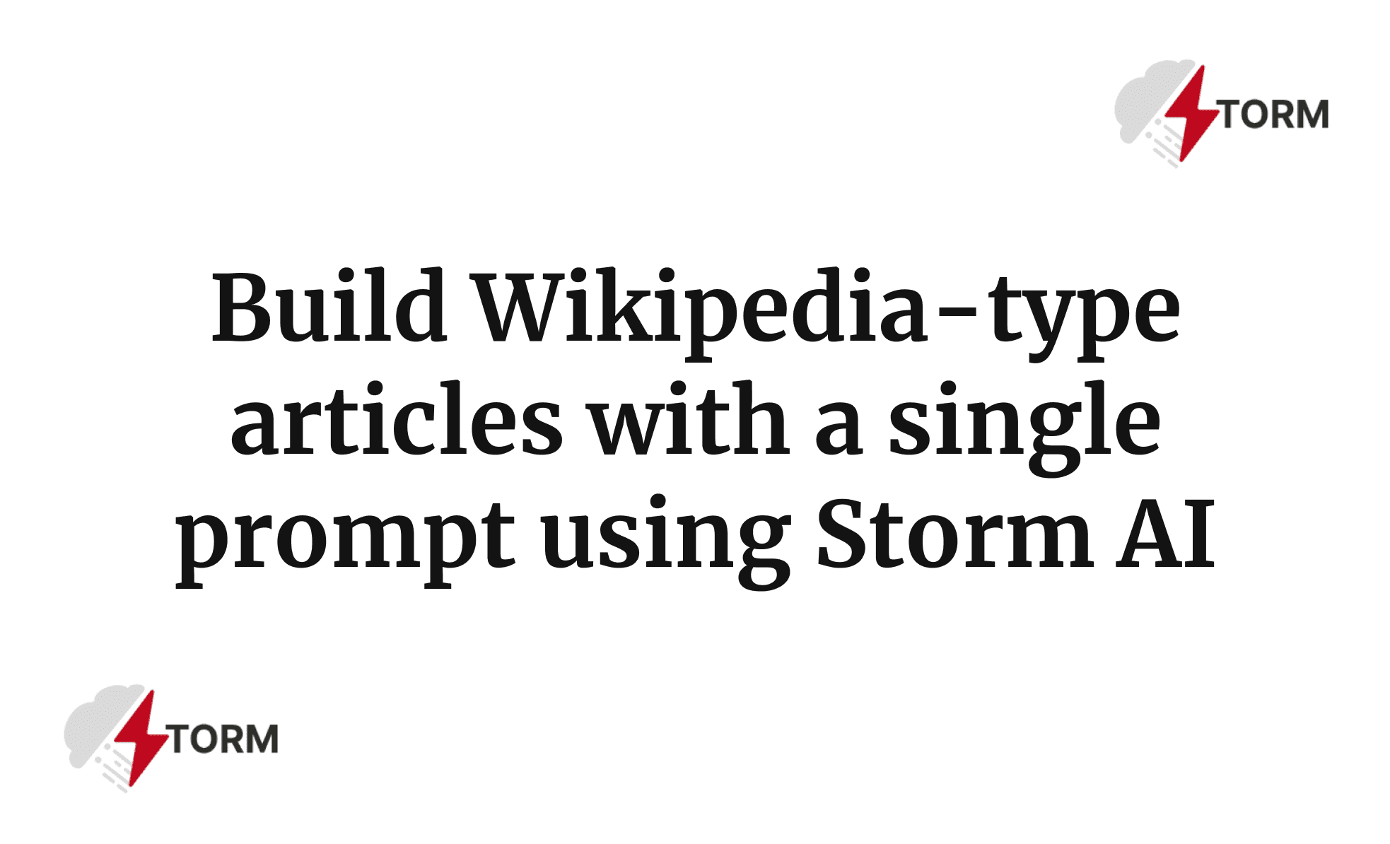 Build Wikipedia-type articles with a single prompt using Storm AI