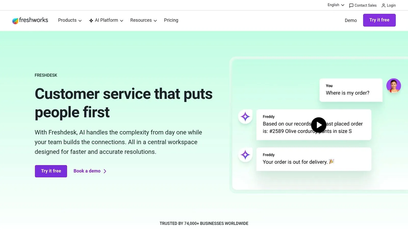 Freshdesk (Freshworks) with Freddy AI