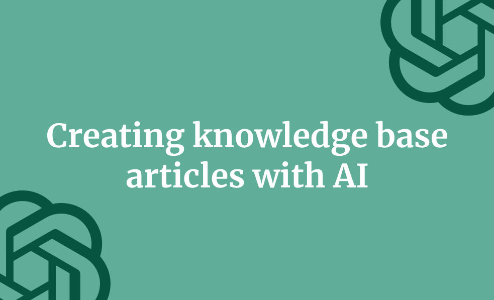 Creating knowledge base articles with AI