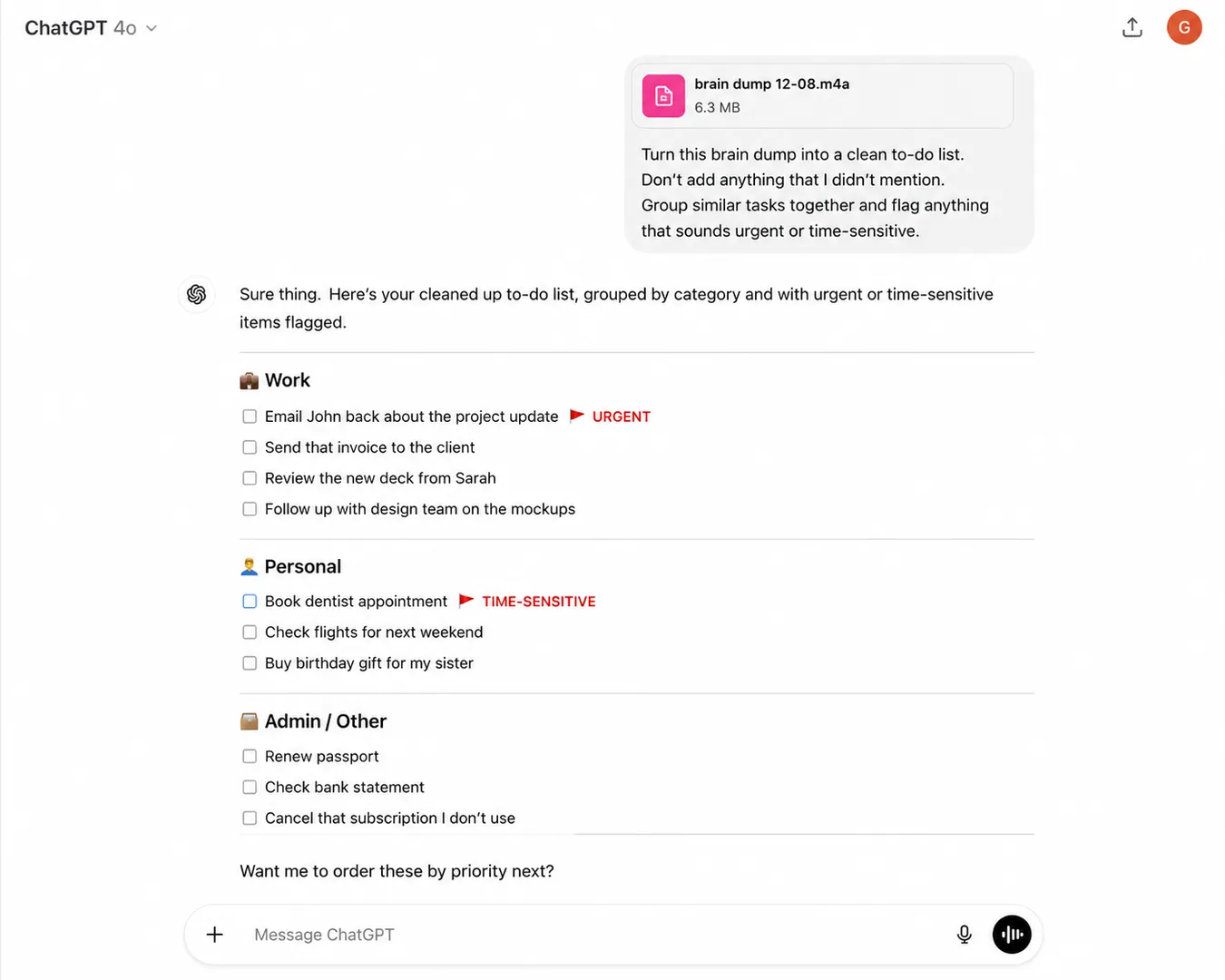 Workflow screenshot